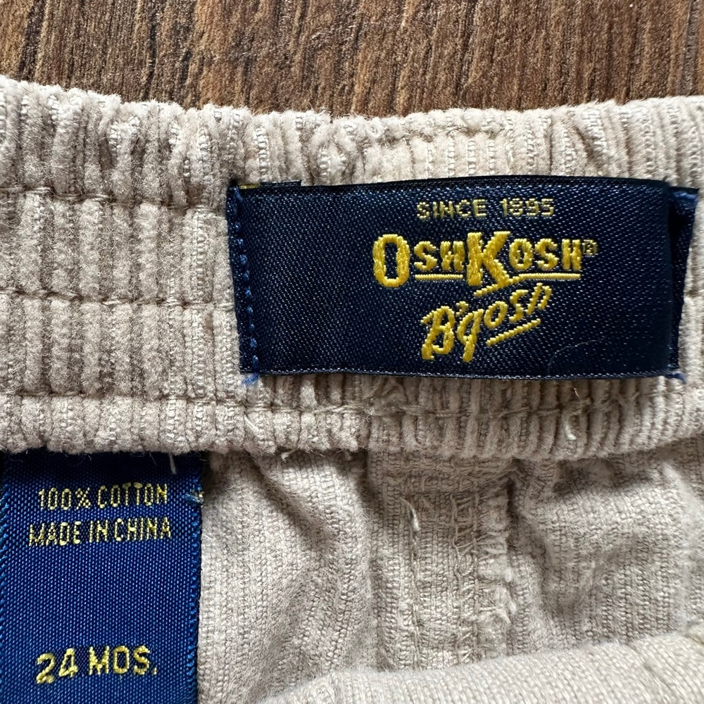 Boys OshKosh B'gosh Casual Corduroy Pants 24 Months Beige - Picture 3 of 10